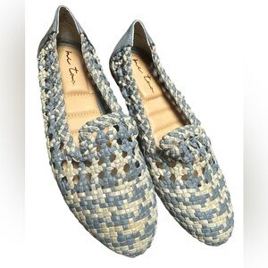 Me Too Blue and Cream Woven Flats